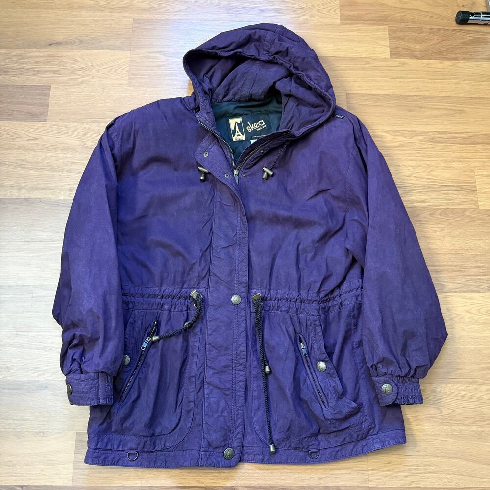 Women's Vintage 90's Skea Paris Vail Dark Purple Hooded Winter Parka Jacket 10